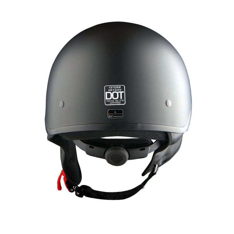 1Storm Motorcycle Half Face Helmet Mopeds Scooter Pilot with Retractable Inner Smoked Visor  Matt Black - Image 3